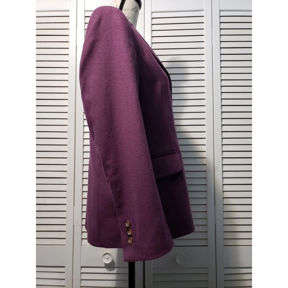 Vintage LL Bean Blazer Women's Size 8P Purple Wool Cashmere Blend Pockets Lined - Picture 2 of 14